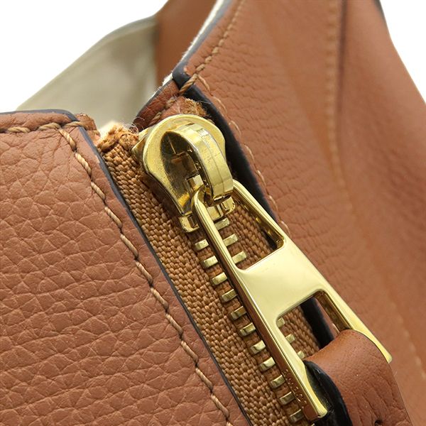 Loewe 2-Way Bag Hammock Bag Small Calfskin Tan Gold Brown Anagram Handbag — view 6