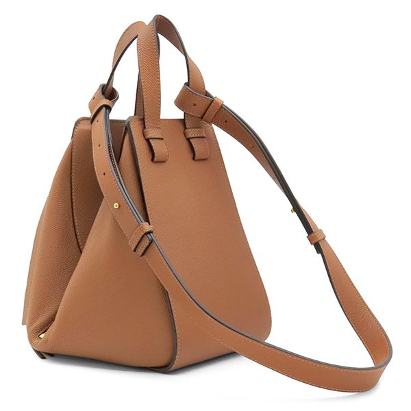 Loewe 2-Way Bag Hammock Bag Small Calfskin Tan Gold Brown Anagram Handbag — view 2