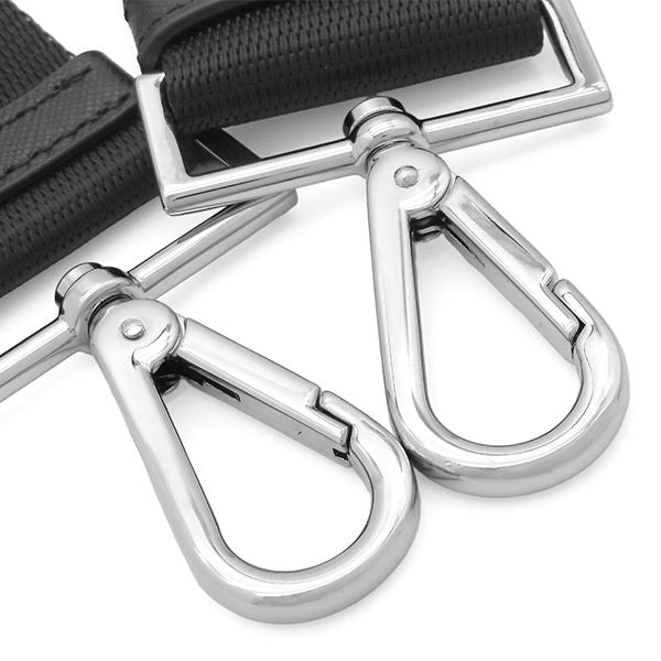Prada Shoulder Strap 132 Nylon Leather Black Silver Handbag — view 4