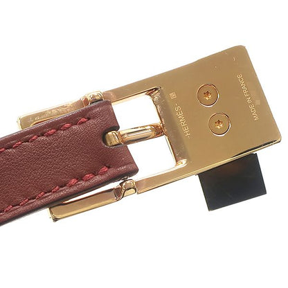 Hermes Belt Lucky 15 Veau Swift Rouge Ash Capucines 70 Gold Red Reversible — view 7