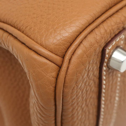 Hermes Handbag Birkin 30 Togo Gold Silver Brown — view 4