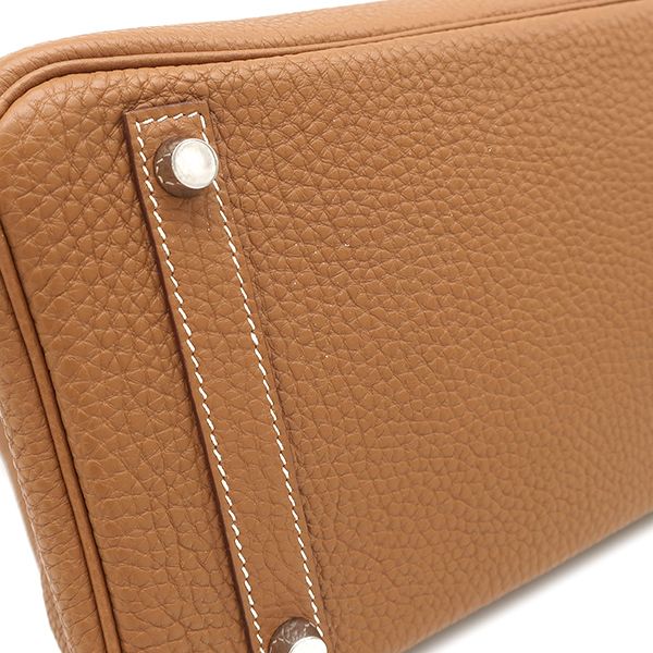 Hermes Handbag Birkin 30 Togo Gold Silver Brown — view 5