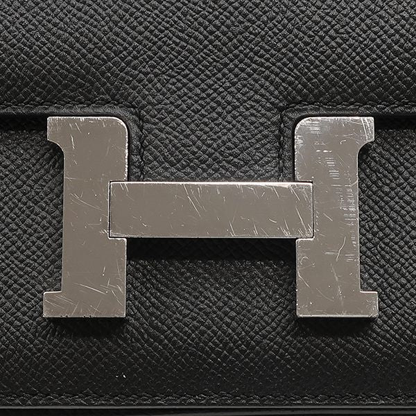 Hermes Shoulder Bag Constance Elan Veau Epsom Black Silver PO — view 7