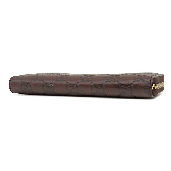 Gucci Wallet Guccissima Zip Around Leather Brown Gold — view 3