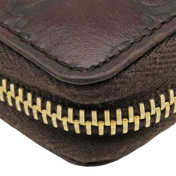 Gucci Wallet Guccissima Zip Around Leather Brown Gold — view 4