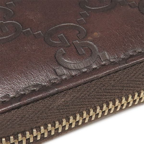 Gucci Wallet Guccissima Zip Around Leather Brown Gold — view 6