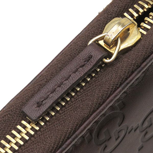 Gucci Wallet Guccissima Zip Around Leather Brown Gold — view 7