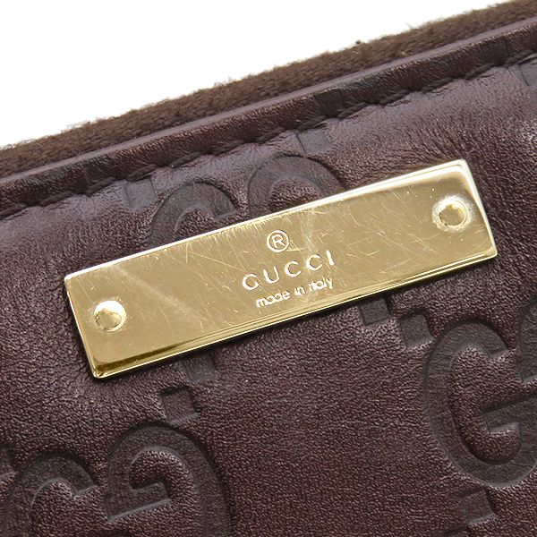 Gucci Wallet Guccissima Zip Around Leather Brown Gold — view 8