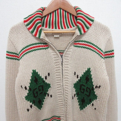 Gucci Shawl Color Cowichan Zip Up Knit Jacket 150/72 Beige Kids Spring 12 — view 3