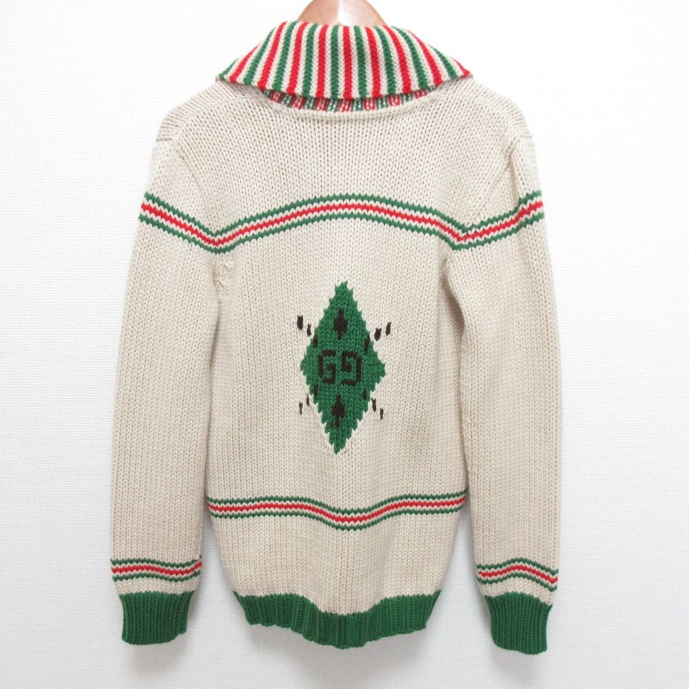 Gucci Shawl Color Cowichan Zip Up Knit Jacket 150/72 Beige Kids Spring 12 — view 2