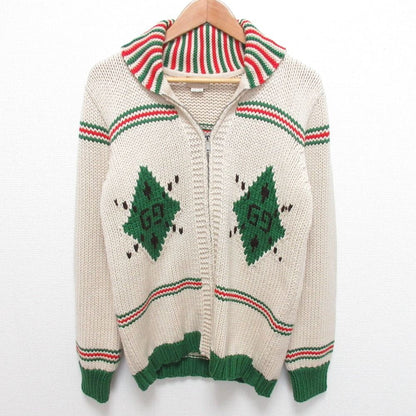 Gucci Shawl Color Cowichan Zip Up Knit Jacket 150/72 Beige Kids Spring 12