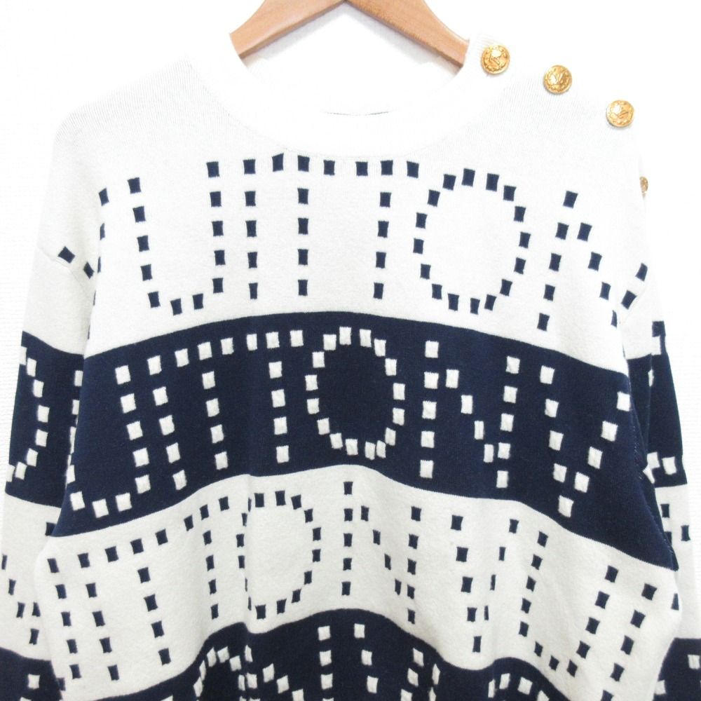 Louis Vuitton Signature Chunky Stripe Pullover Knit Navy Fall Winter Sweater M — view 3