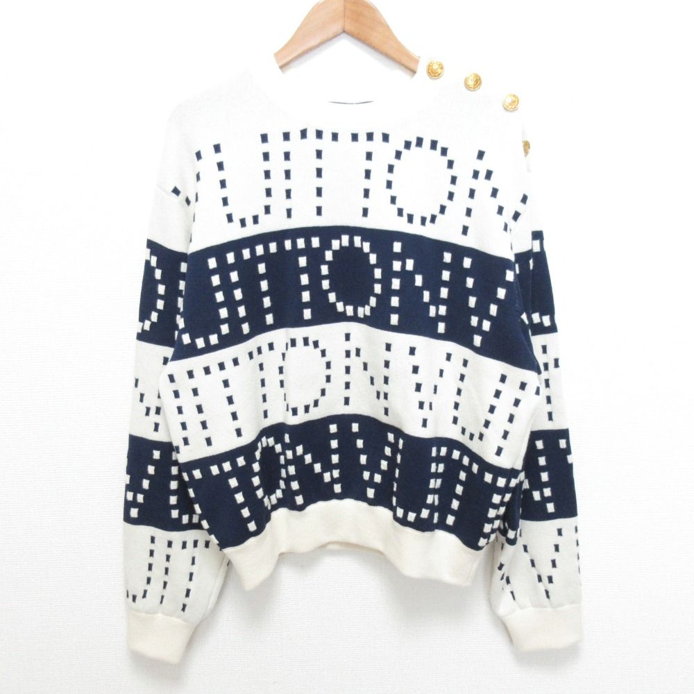 Louis Vuitton Signature Chunky Stripe Pullover Knit Navy Fall Winter Sweater M