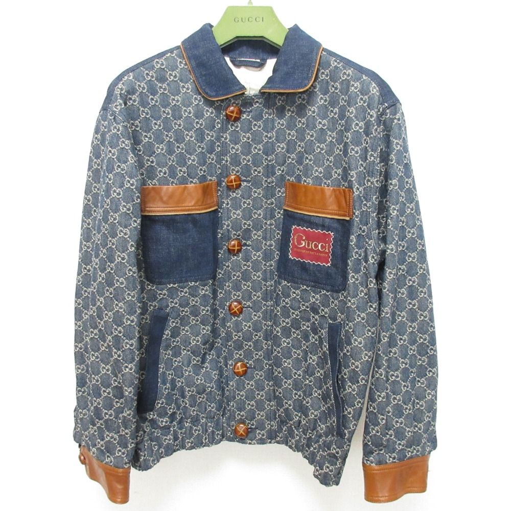 Gucci GG Denim Bomber Jacket Indigo Spring Summer Fall Winter 46