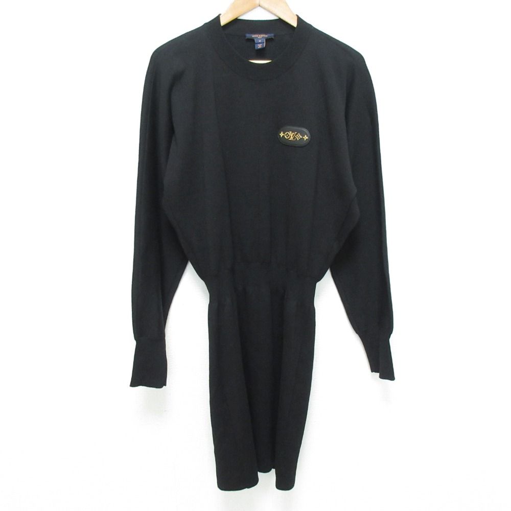 Louis Vuitton LV Logo Cashmere Blend Knit Dress Black Spring Summer Fall M