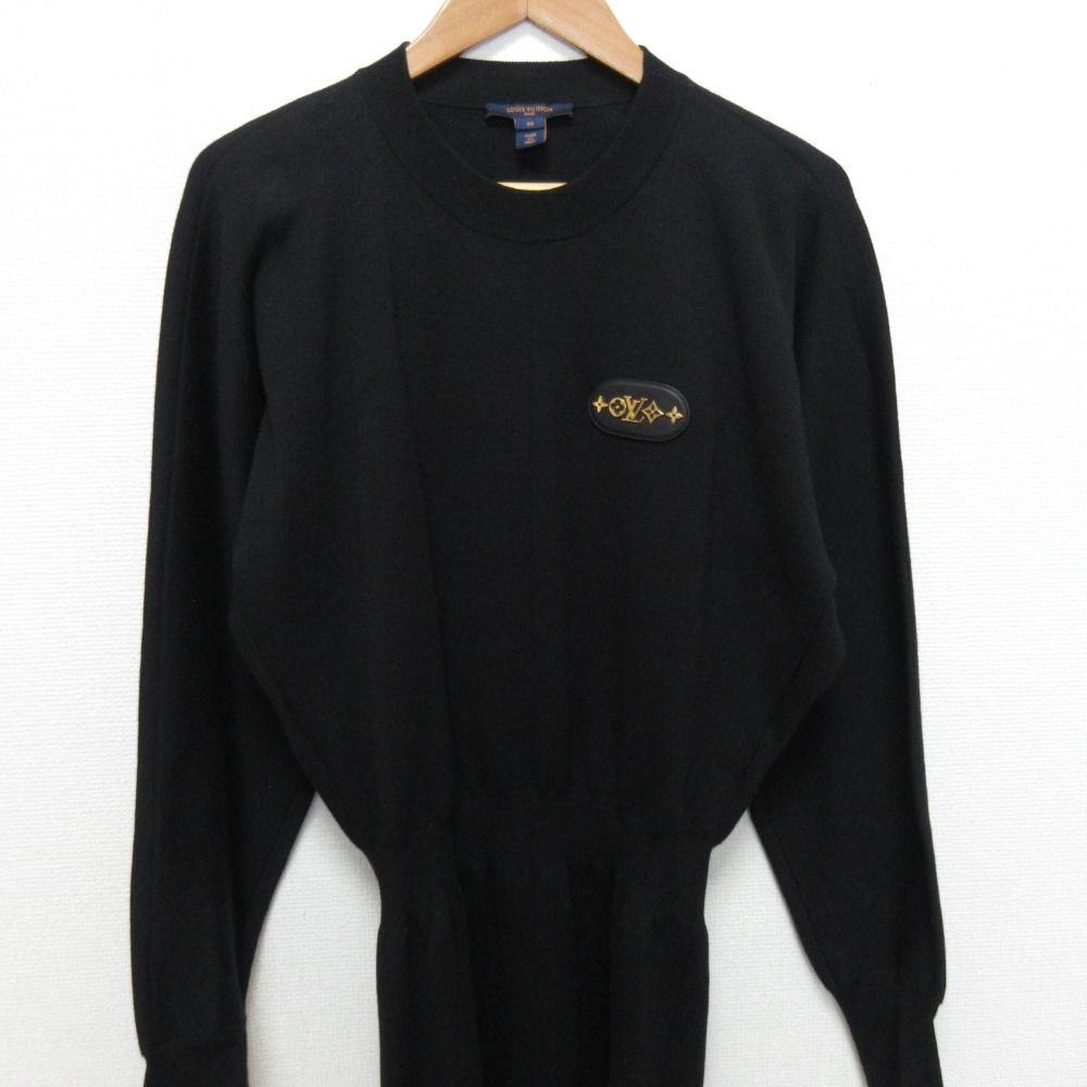 Louis Vuitton LV Logo Cashmere Blend Knit Dress Black Spring Summer Fall M — view 3