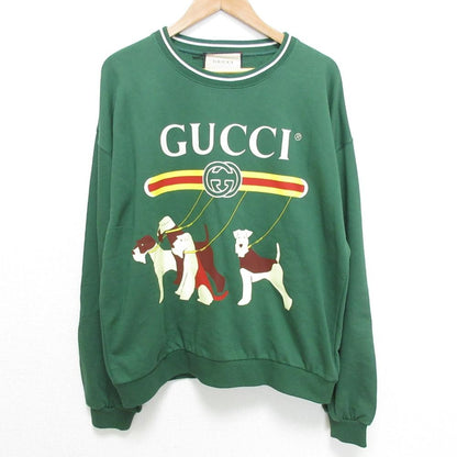 Gucci Dog Print Logo Crew Neck Sweatshirt Green Spring Summer Fall Winter S