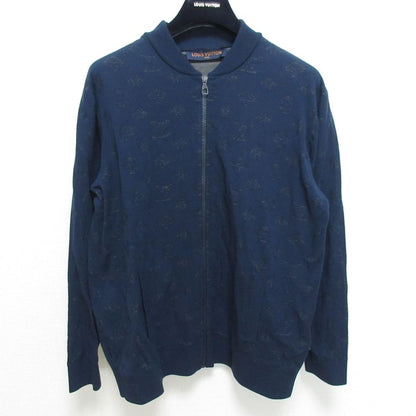 Louis Vuitton Drop Needle Monogram Bomber Zip Up Jacket Tbu Navy Spring L