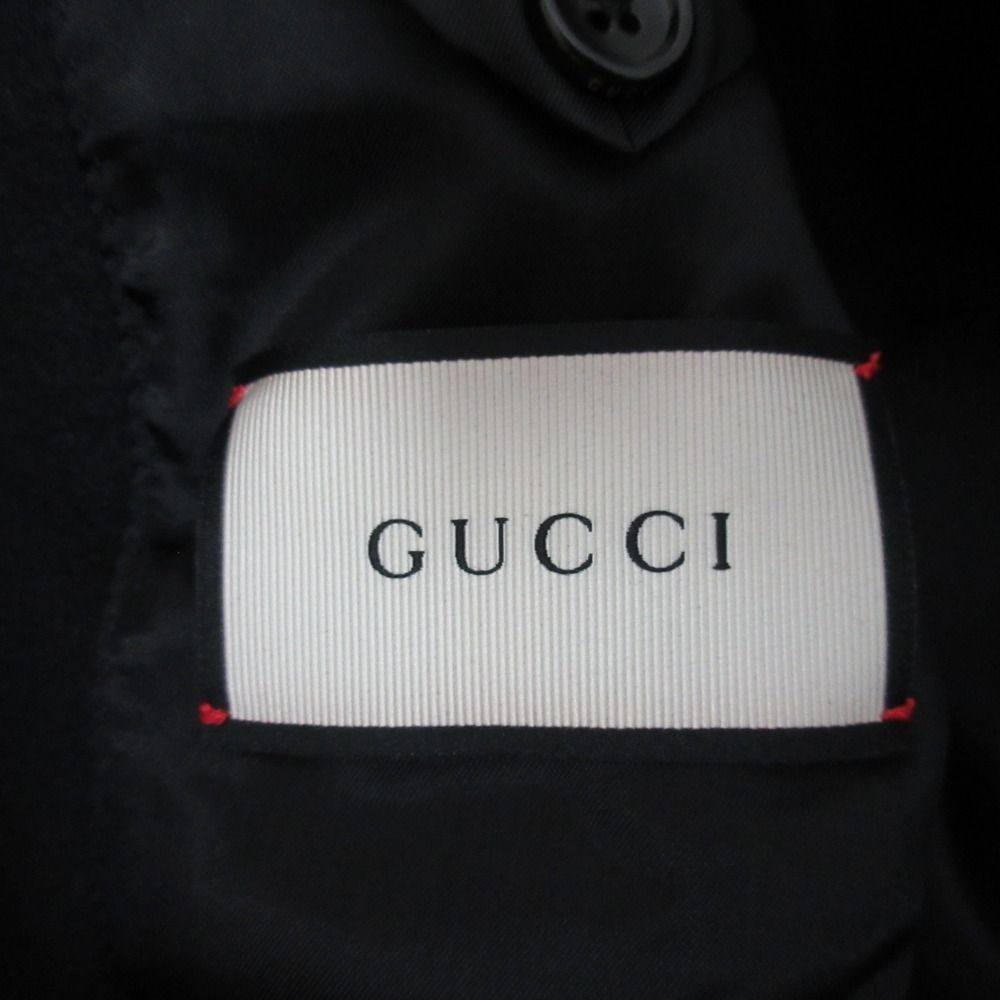 Gucci Wool Chesterfield Over Coat Black — view 7