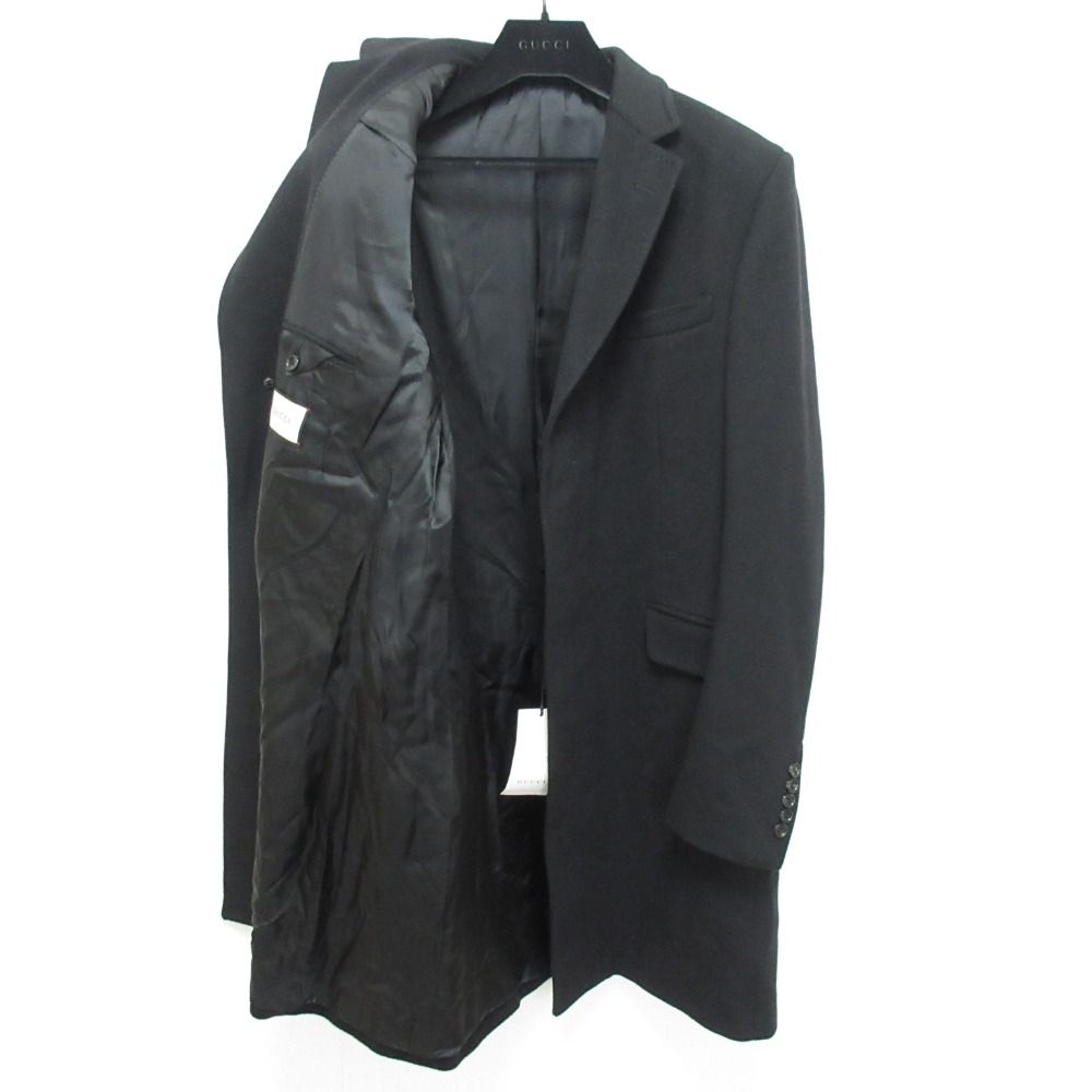 Gucci Wool Chesterfield Over Coat Black — view 3