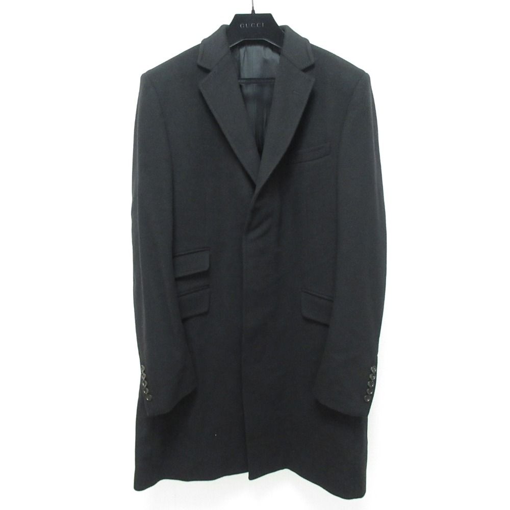 Gucci Wool Chesterfield Over Coat Black