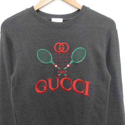 Gucci Tennis Logo Embroidery Crew Neck Sweatshirt Pullover Kids Gray Spring 10 — view 3
