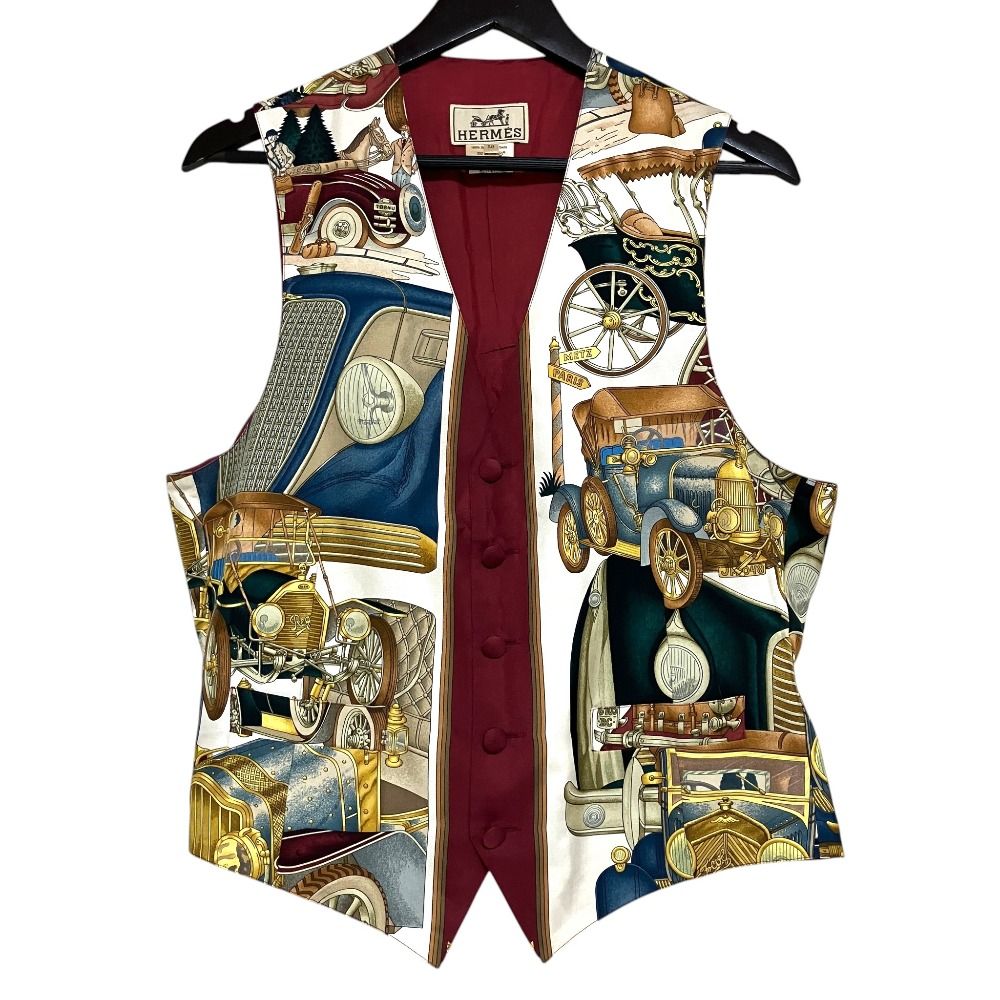 Hermes St Christopher and the Infant Jesus Silk Scarf Vest Gilet Multicolor 50