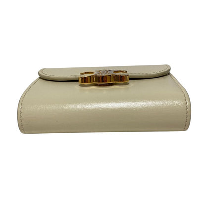 Celine Triomphe Small Flap Wallet Light Cream — view 4