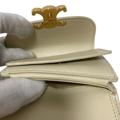 Celine Triomphe Small Flap Wallet Light Cream — view 8