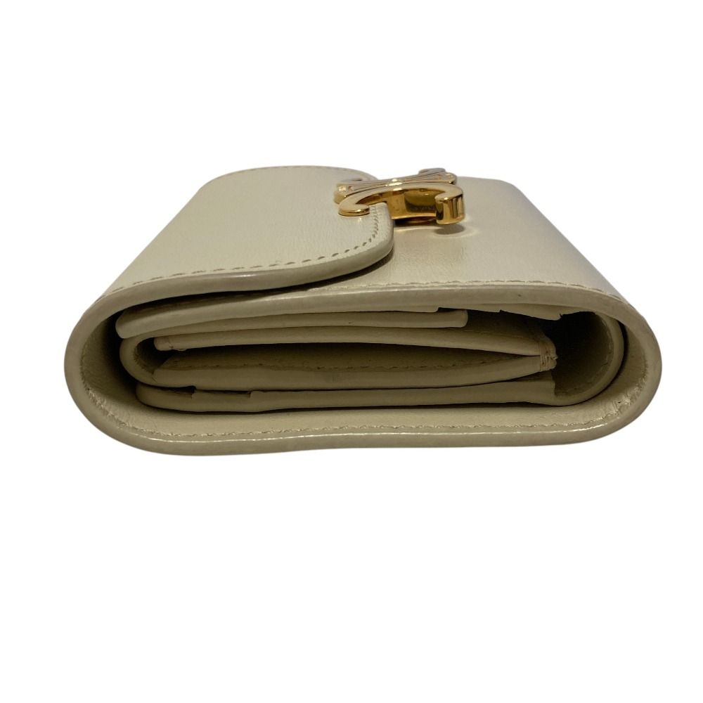 Celine Triomphe Small Flap Wallet Light Cream — view 3
