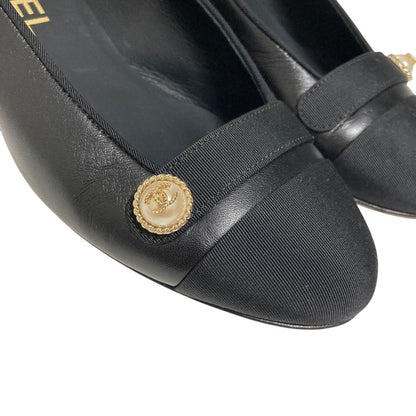 Chanel CC Logo Pearl Gran Pumps Black Spring Summer Winter Heels — view 6