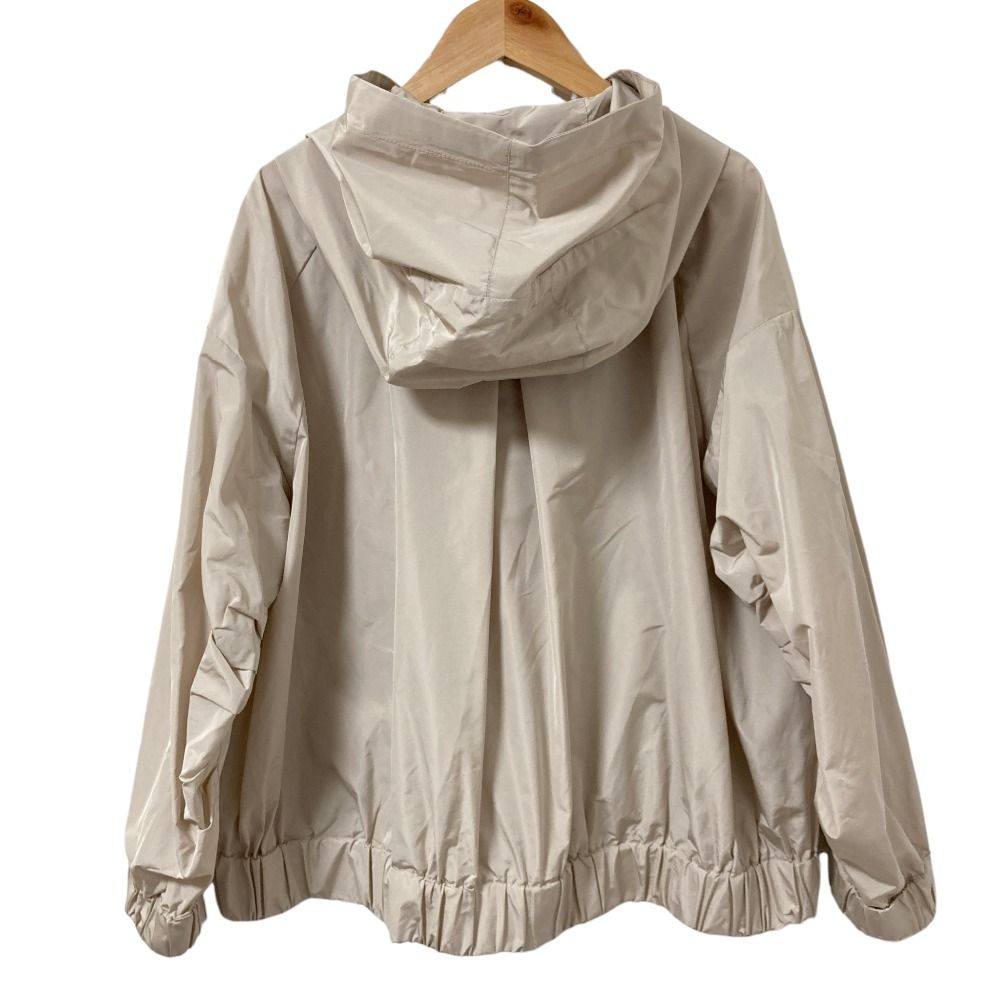 Max Mara S Smmcammeo Short Taffeta Jacket Rain Hoodie Greige Spring Summer 38 — view 2