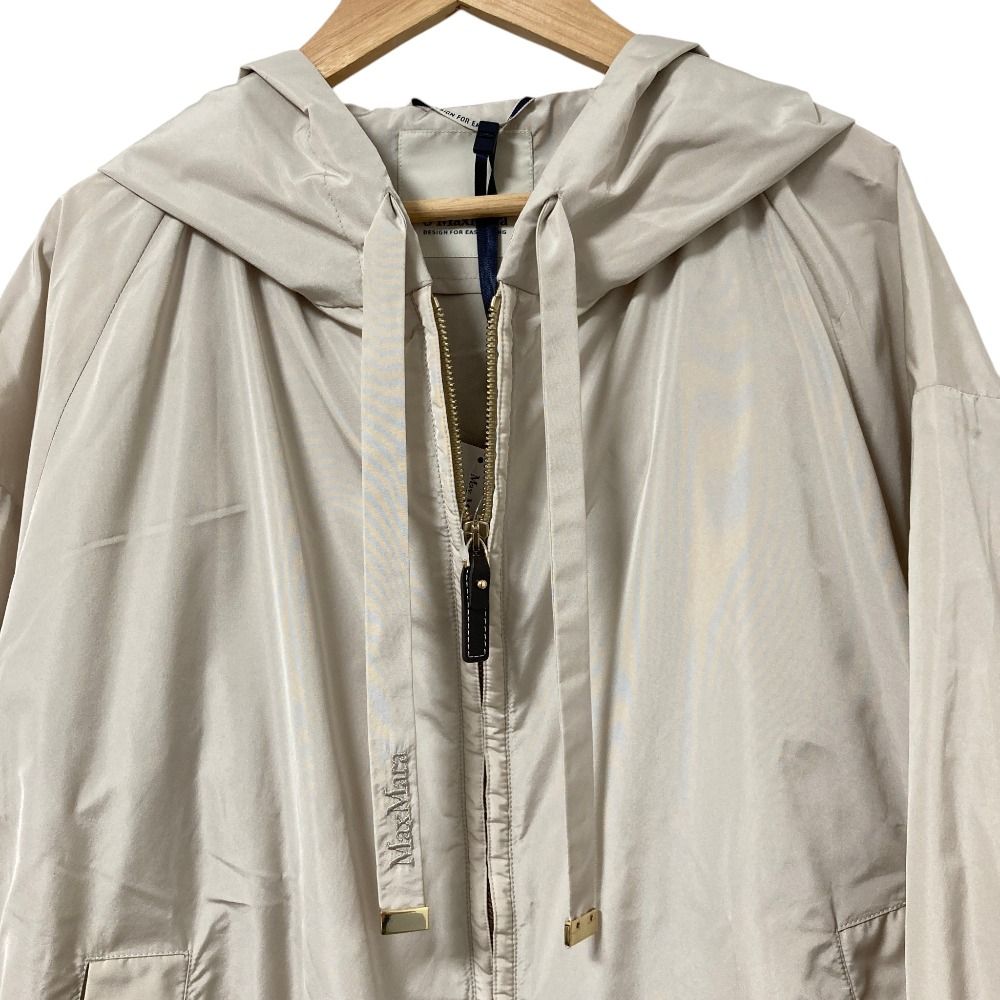 Max Mara S Smmcammeo Short Taffeta Jacket Rain Hoodie Greige Spring Summer 38 — view 4