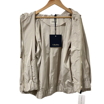 Max Mara S Smmcammeo Short Taffeta Jacket Rain Hoodie Greige Spring Summer 38 — view 3