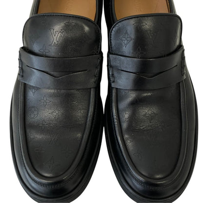 Louis Vuitton Monogram Leather Loafers Shoes Black Spring Summer Fall 8 — view 8