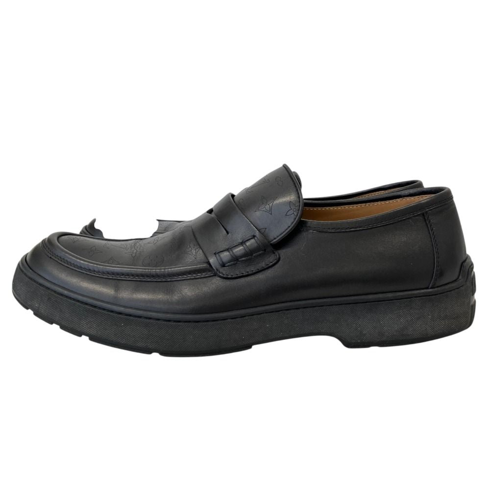 Louis Vuitton Monogram Leather Loafers Shoes Black Spring Summer Fall 8 — view 2