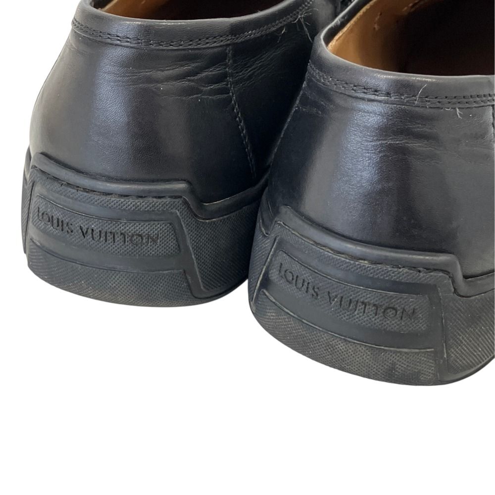Louis Vuitton Monogram Leather Loafers Shoes Black Spring Summer Fall 8 — view 7