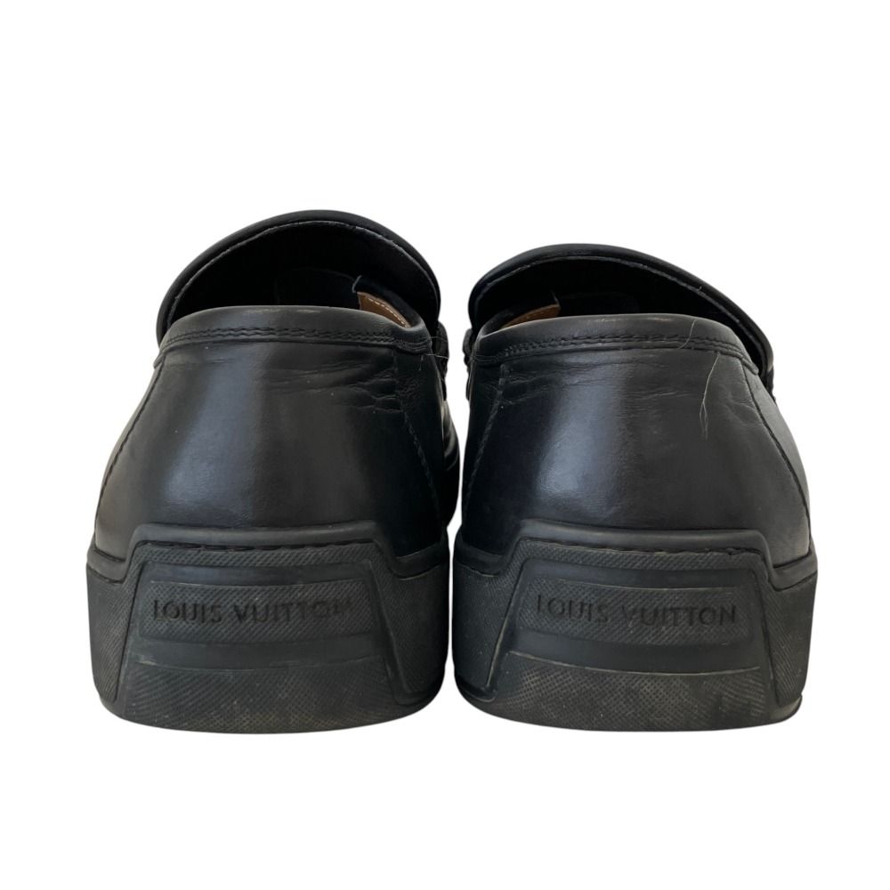 Louis Vuitton Monogram Leather Loafers Shoes Black Spring Summer Fall 8 — view 3