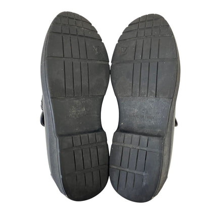 Louis Vuitton Monogram Leather Loafers Shoes Black Spring Summer Fall 8 — view 5
