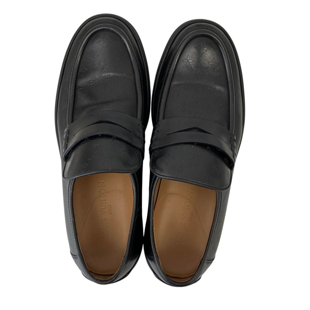 Louis Vuitton Monogram Leather Loafers Shoes Black Spring Summer Fall 8 — view 4