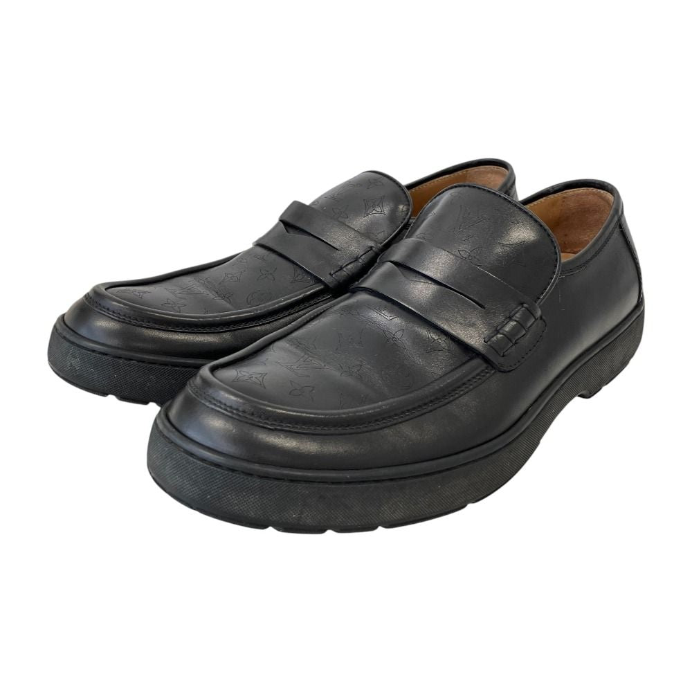 Louis Vuitton Monogram Leather Loafers Shoes Black Spring Summer Fall 8