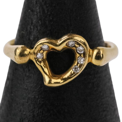 Tiffany & Co Diamond Open Heart Ring Gold — view 2