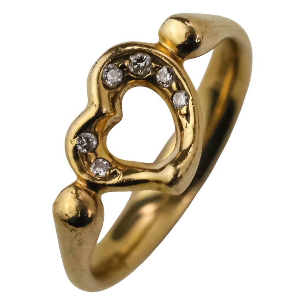 Tiffany & Co Diamond Open Heart Ring Gold