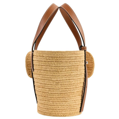 Loewe Elephant Basket Small Raffia & Calfskin Tote Bag Natural Brown — view 4