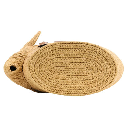 Loewe Elephant Basket Small Raffia & Calfskin Tote Bag Natural Brown — view 5