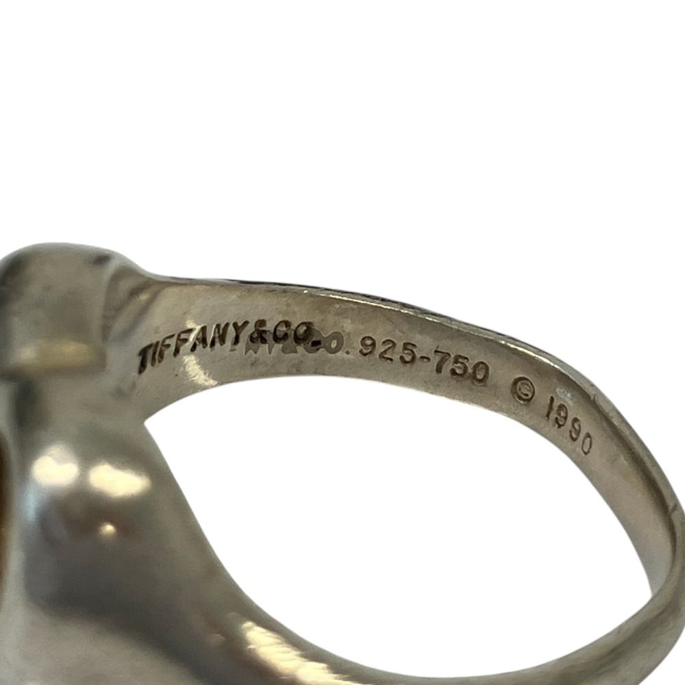 Tiffany & Co Heart Ribbon 925 750 Combination Ring Silver Gold — view 6
