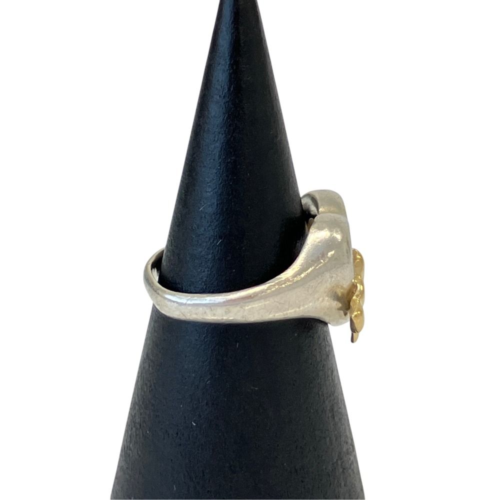 Tiffany & Co Heart Ribbon 925 750 Combination Ring Silver Gold — view 5