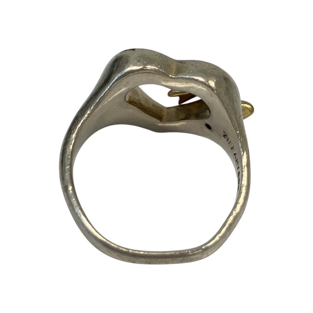 Tiffany & Co Heart Ribbon 925 750 Combination Ring Silver Gold — view 7