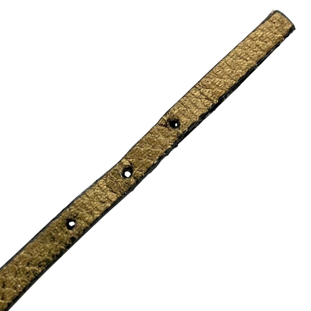 Gucci Logo Plate Leather Belt Gold Colored — view 4