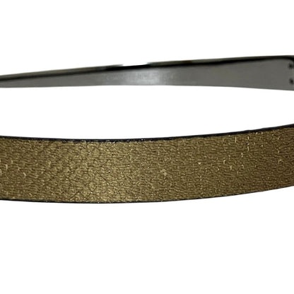 Gucci Logo Plate Leather Belt Gold Colored — view 3
